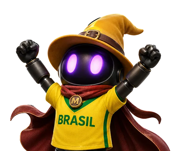 Mascote Lux do Med-Review com a camisa do Brasil