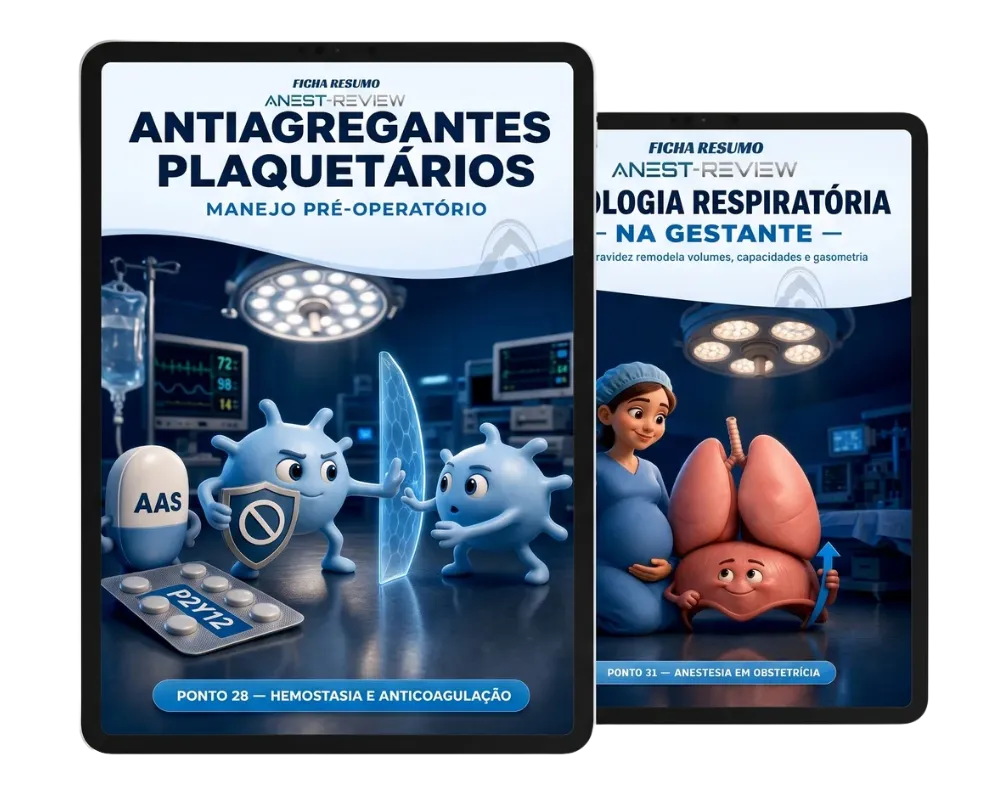 Revisão final com fichas de consulta rápida do Anest-Review