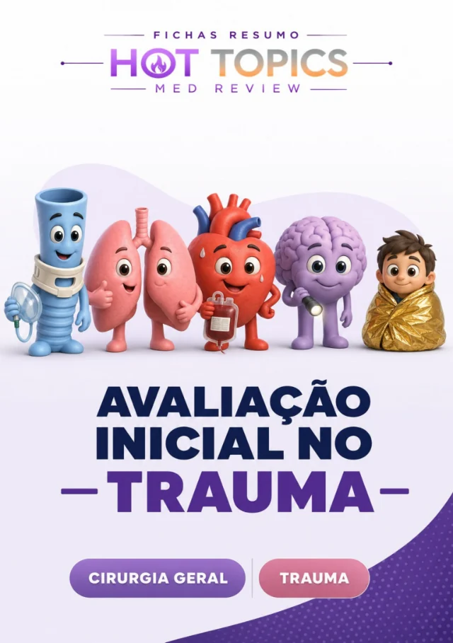 Capa do material XABCDE do trauma, da Med-Review