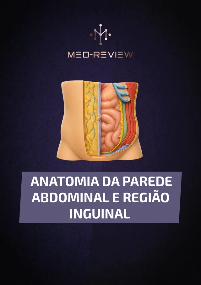 Capa da apostila Anatomia da parede abdominal e região inguinal em um tablet