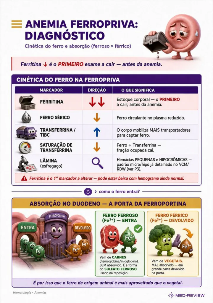Página interna da ficha-resumo sobre Anemias carenciais e de doença crônica