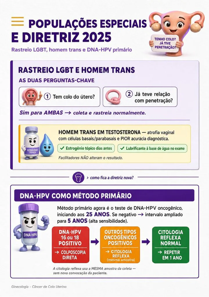 Página interna da ficha-resumo sobre Câncer de colo uterino