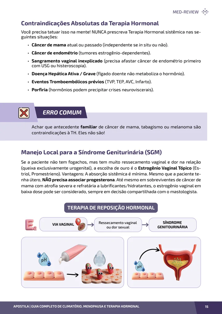 Página interna da apostila sobre Climatério e menopausa: fisiopatologia e terapia hormonal
