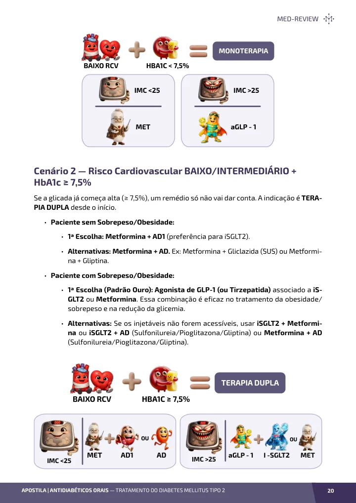 Página interna da apostila sobre Antidiabéticos orais: tratamento do diabetes mellitus tipo 2
