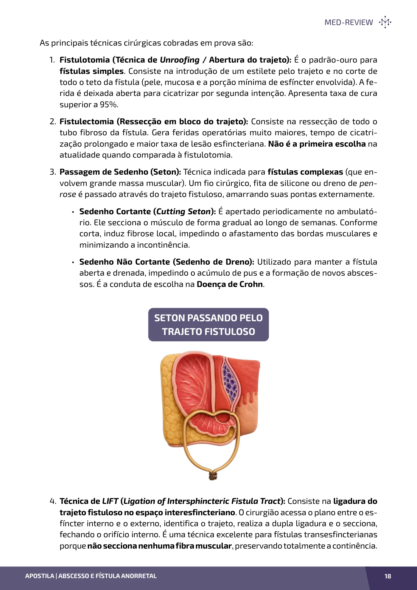 Página da apostila Abscesso e fístula anorretal