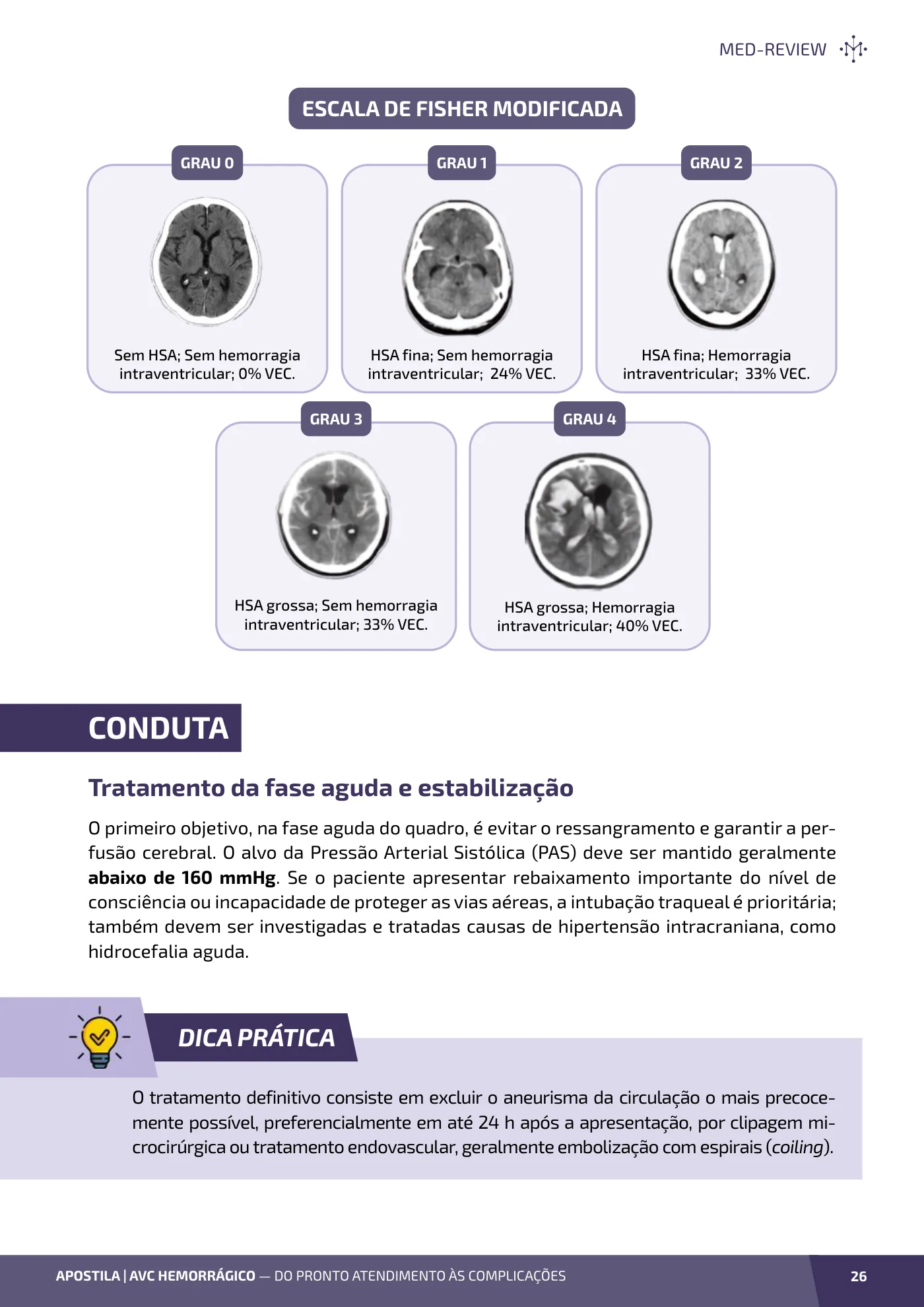 Página da apostila AVC hemorrágico: do pronto atendimento às complicações