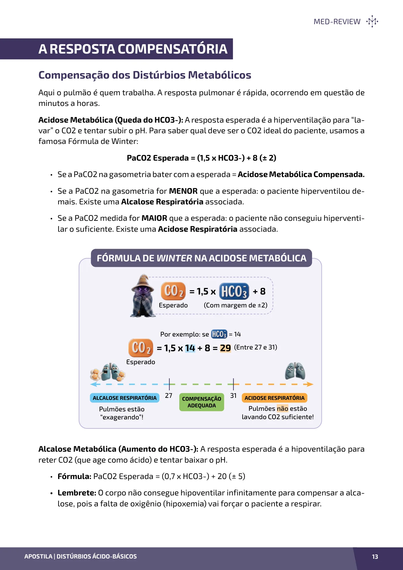 Página da apostila Gasometria e distúrbios ácido-básicos