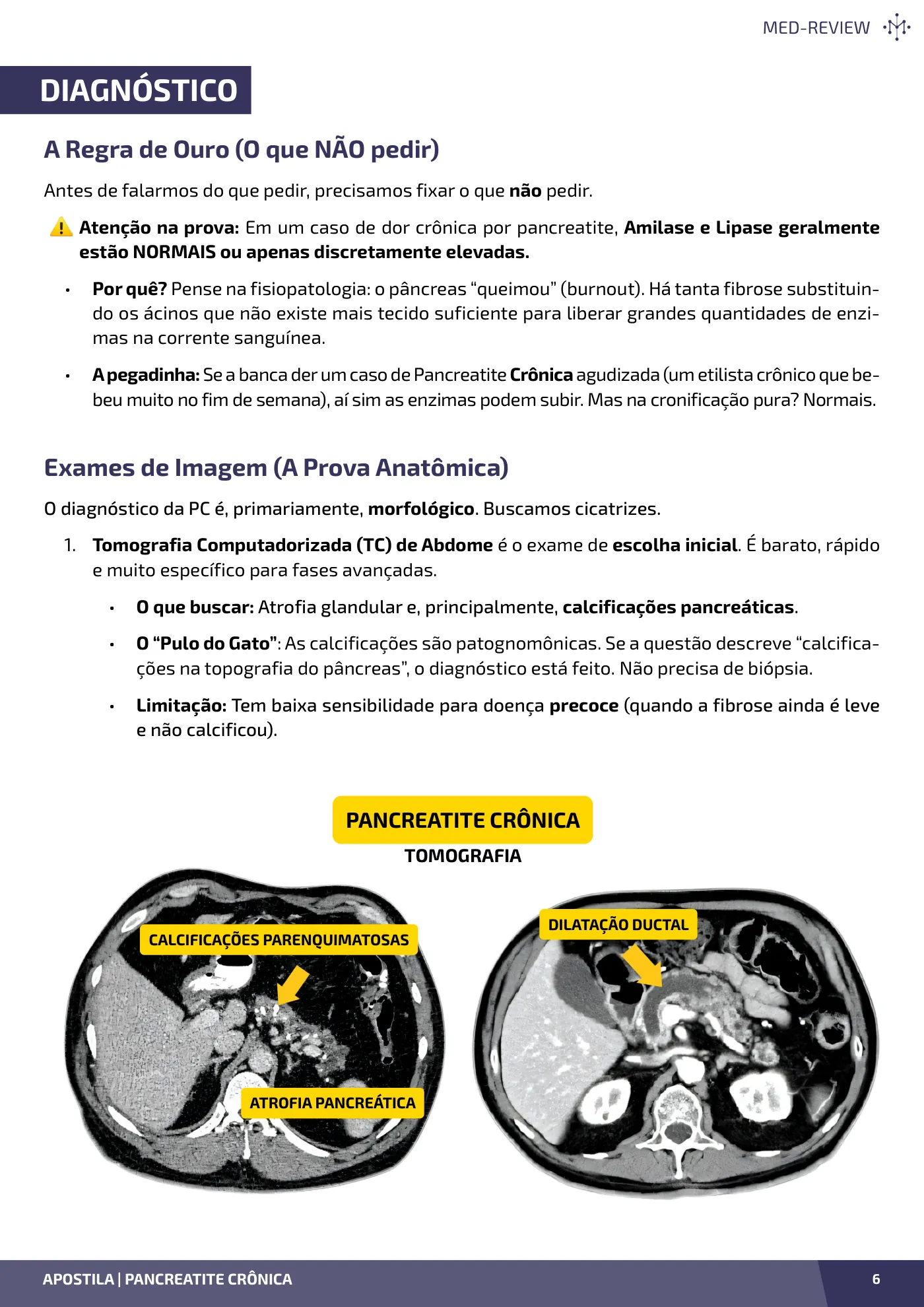 Página da apostila Pancreatite crônica