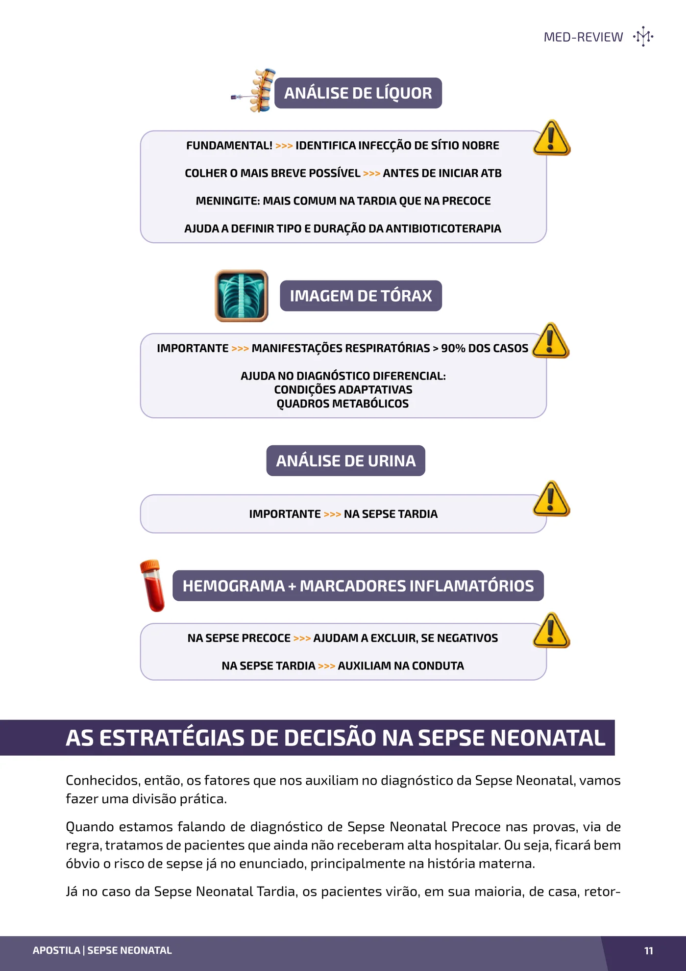 Página da apostila Sepse neonatal: precoce, tardia e profilaxia do GBS